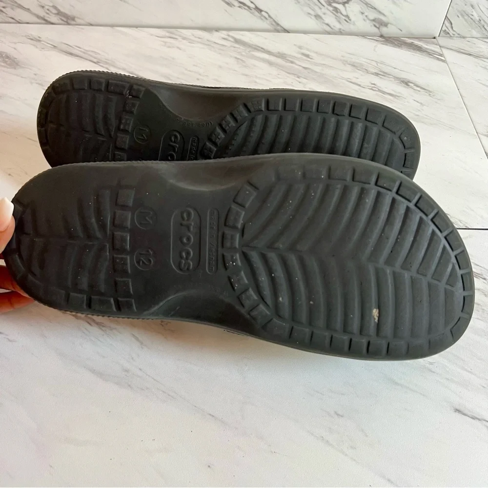 Crocs Black Lightweight Unisex Baya II Slide SZ 12